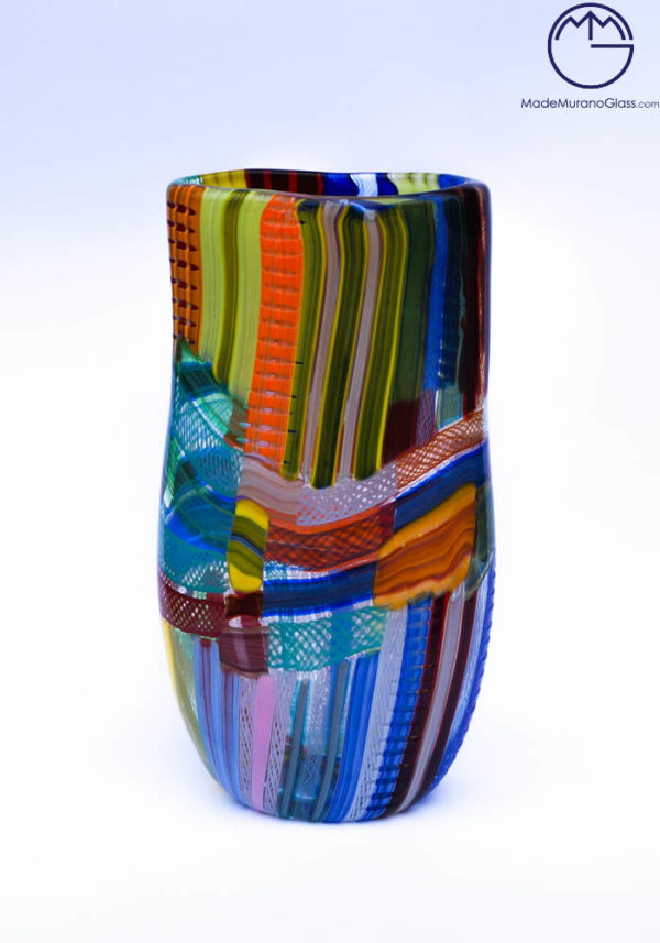 Malaga - Venetian Glass Vase Carnival Multicolor - Murano Glass