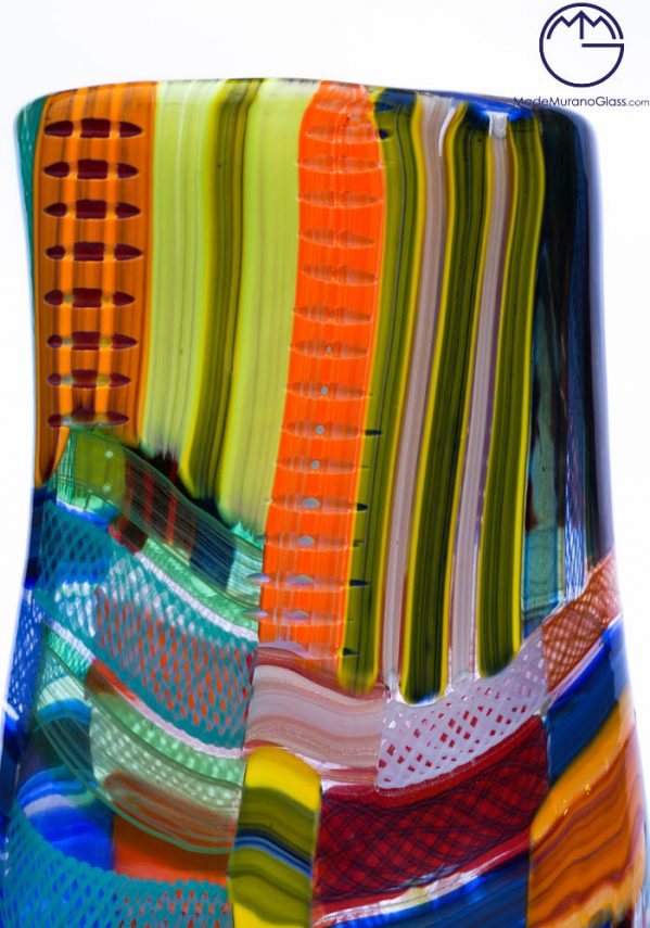 Malaga - Venetian Glass Vase Carnival Multicolor - Murano Glass