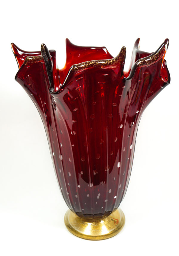 Rey - Murano Glass Vase Balloton Red - Made Murano Glass
