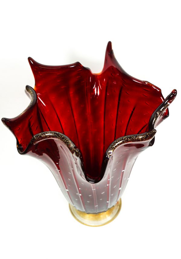 Rey - Murano Glass Vase Balloton Red - Made Murano Glass