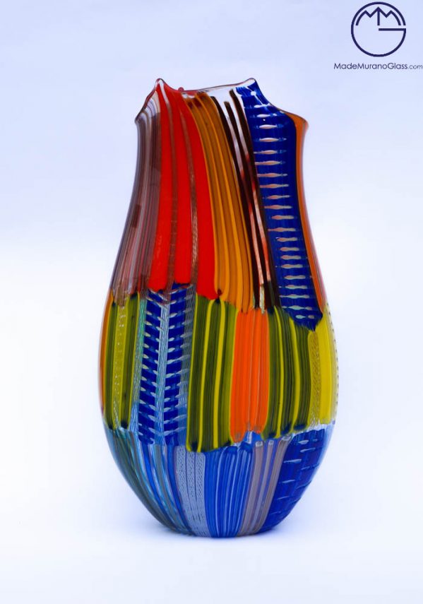 Florence - Venetian Glass Vase Carnival Multicolor - Murano Glass