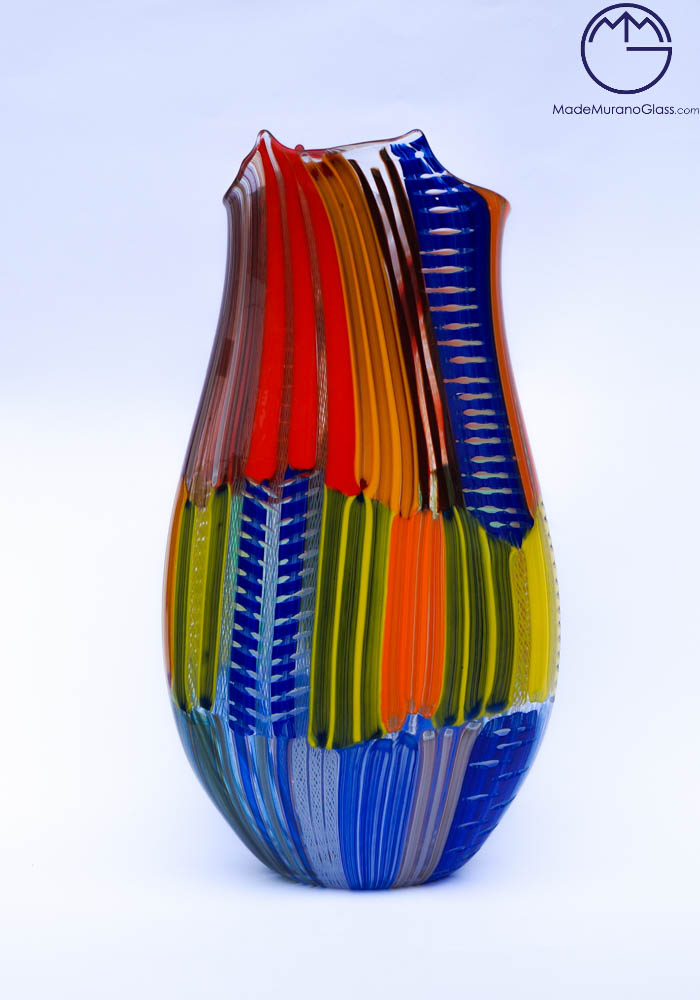 置物 Murano Italy Venetian glass Vintage Murano Venezia Italian Art Glass Blue/Clear/Silver