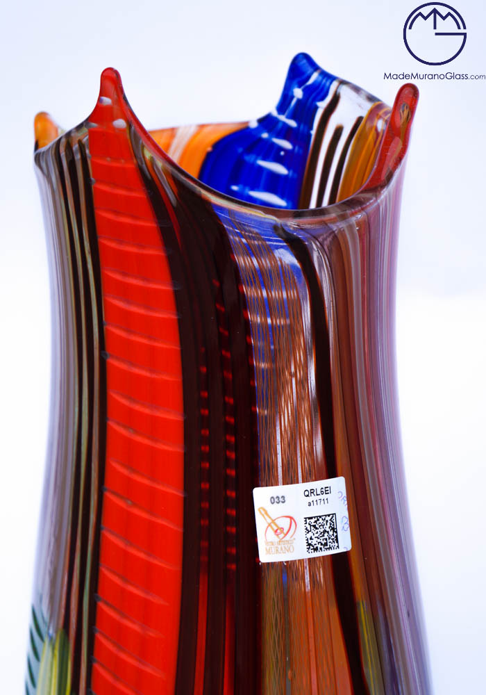 Tessuto - Multicolored Murano Glass Vase 