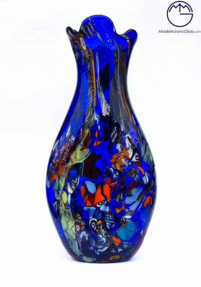 Malhi - Made Murano Glass Fantasy Blue Vase