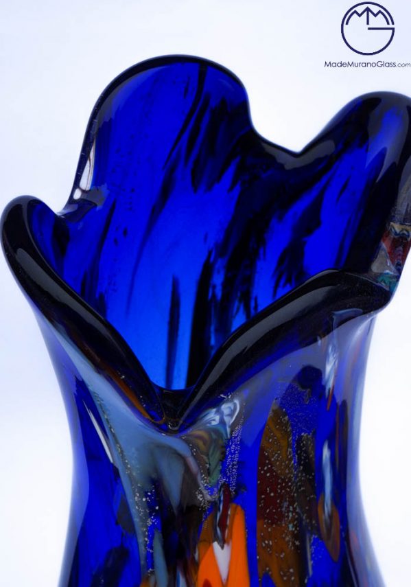 Malhi - Made Murano Glass Fantasy Blue Vase