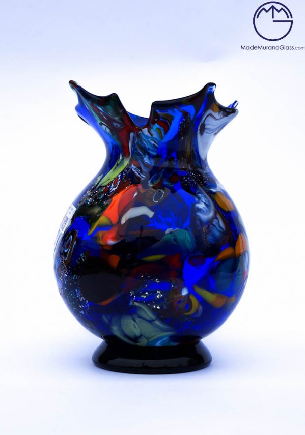 Delhi - Murano Glass Vase Fantasy Blue - Murano Art