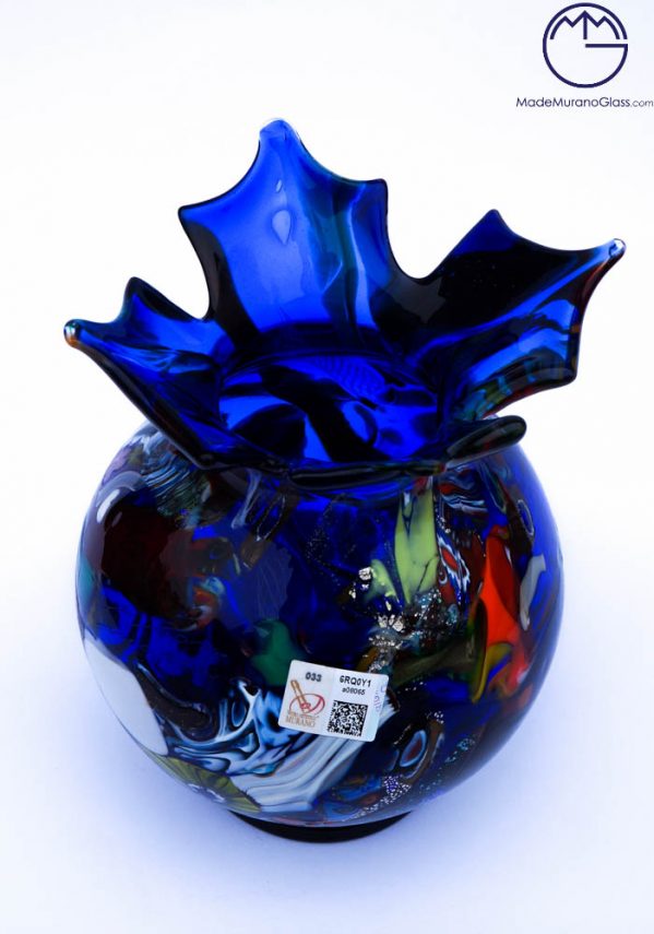 Venetian Glass Vases Fantasy Blue - Murano Glass
