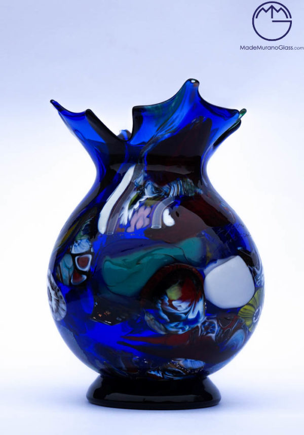 Delhi - Murano Glass Vase Fantasy Blue - Murano Art