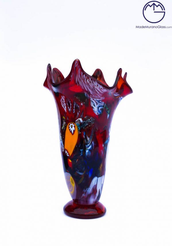 New York - Murano Glass Vase Fantasy Red - Murano Art