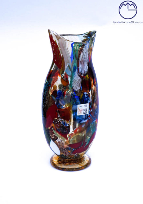 Agra - Murano Glass Vase Fantasy Amber - Murano Collection