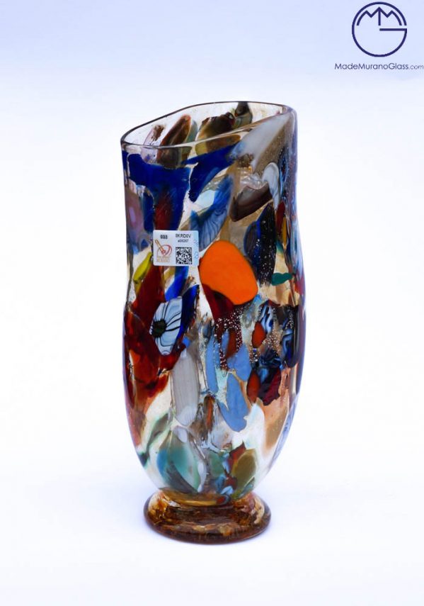 Asia - Murano Glass Vase Fantasy Amber - Venetian Blown Glass