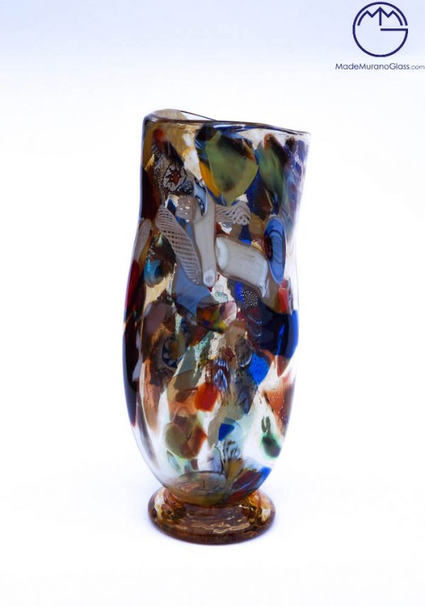 Asia - Murano Glass Vase Fantasy Amber - Venetian Blown Glass