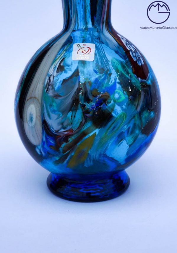 Capri - Venetian Glass Vase Fantasy Seawater - Murano Glass