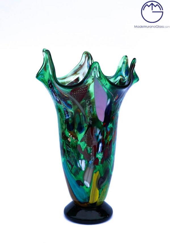 Madrid - Venetian Glass Vase Fantasy Seawater - Murano Glass