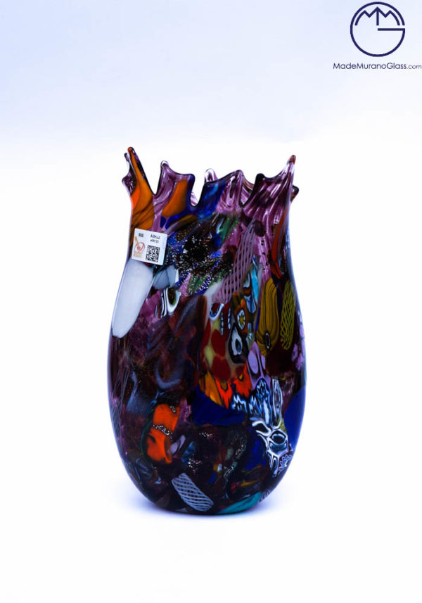 Amalfi - Murano Glass Vase Fantasy Amethyst - Venetian Blown Glass