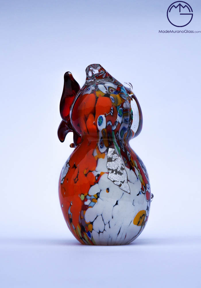 Collection Aida Sommerso - Murano Glass Bird Owl In Murano Glass