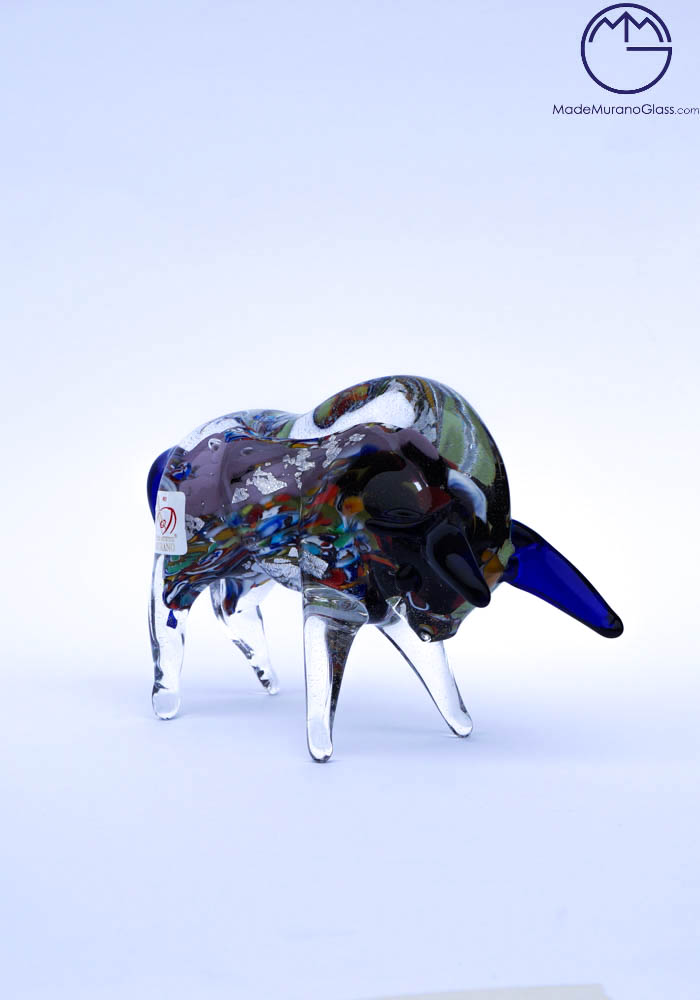 Collection Aida Sommerso - Murano Glass Animal Bull In Murano Glass