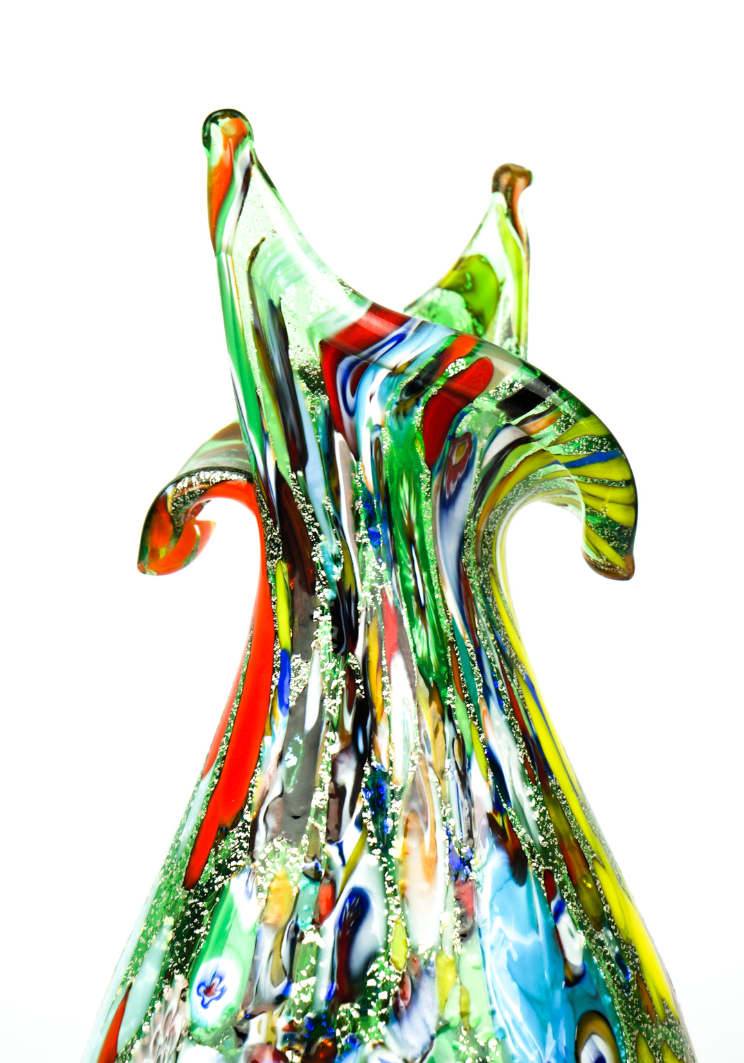 Minay - Vaso Taglio In Vetro Murano Fantasia Verde