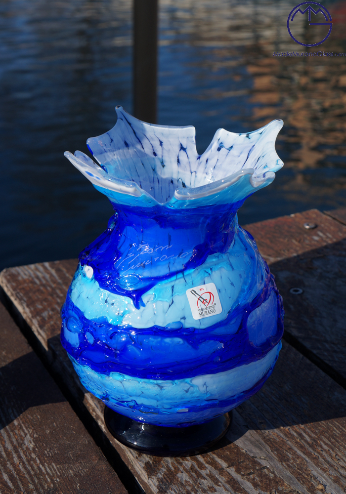 Tokyo - Blue Murano Glass Vase 