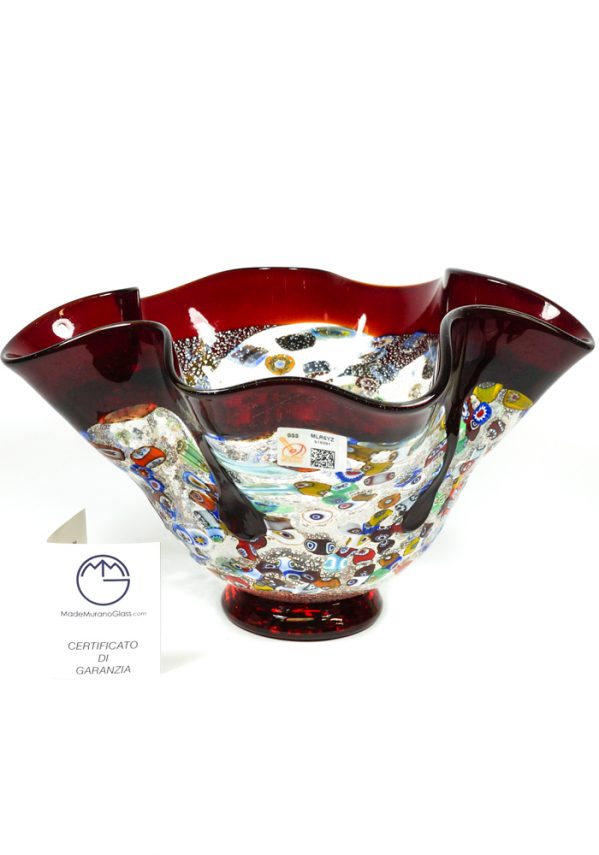 Tupy - Red Bowl Millefiori - Made Murano Glass