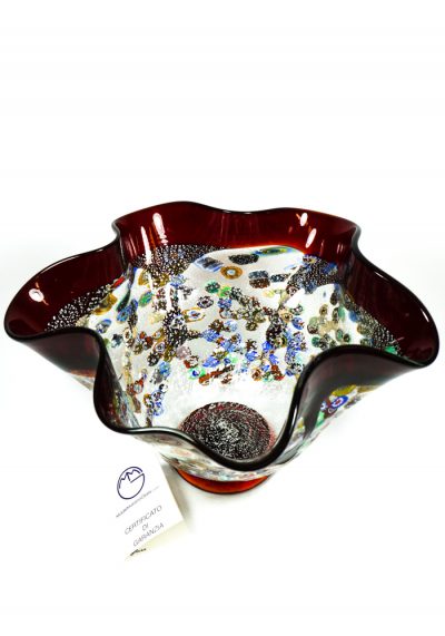 Tupy - Red Bowl Millefiori - Made Murano Glass