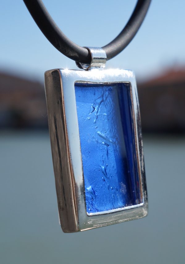 Infinity - Murano Glass Jewelry Silver Sea Water