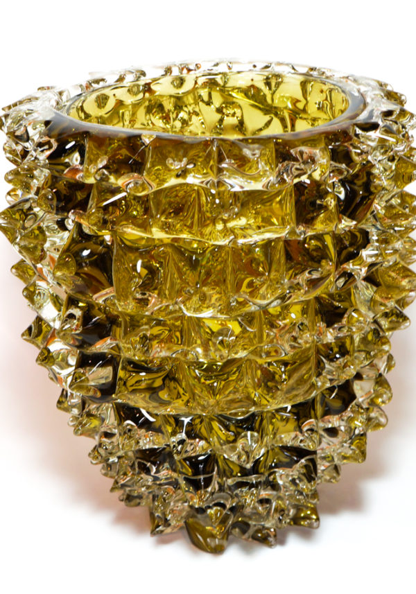 Exclusive Murano Glass Vase Rostrato Smoke Grey