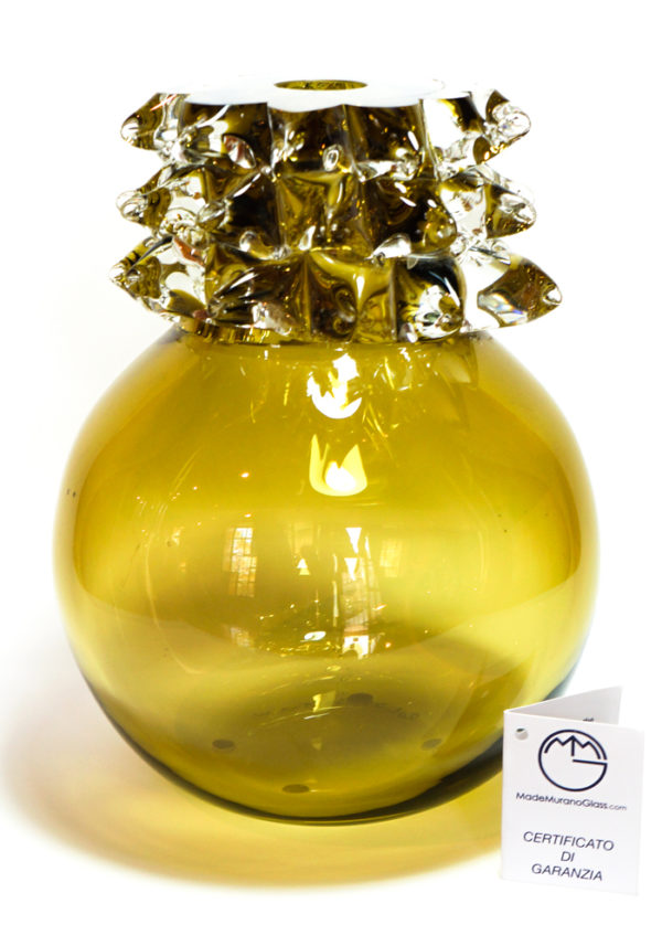 Grunge - Murano Glass Vase Rostrato Smoke Grey - Murano Art