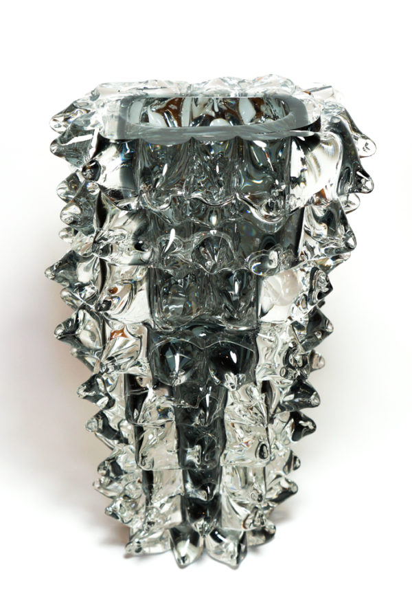 Murano Glass Vase Rostrato Steel Colour - Medium Size