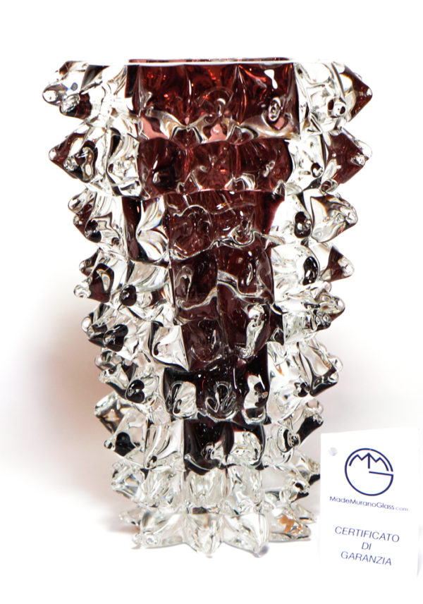 Murano Glass Vase Rostrato Amethyst - Medium Size