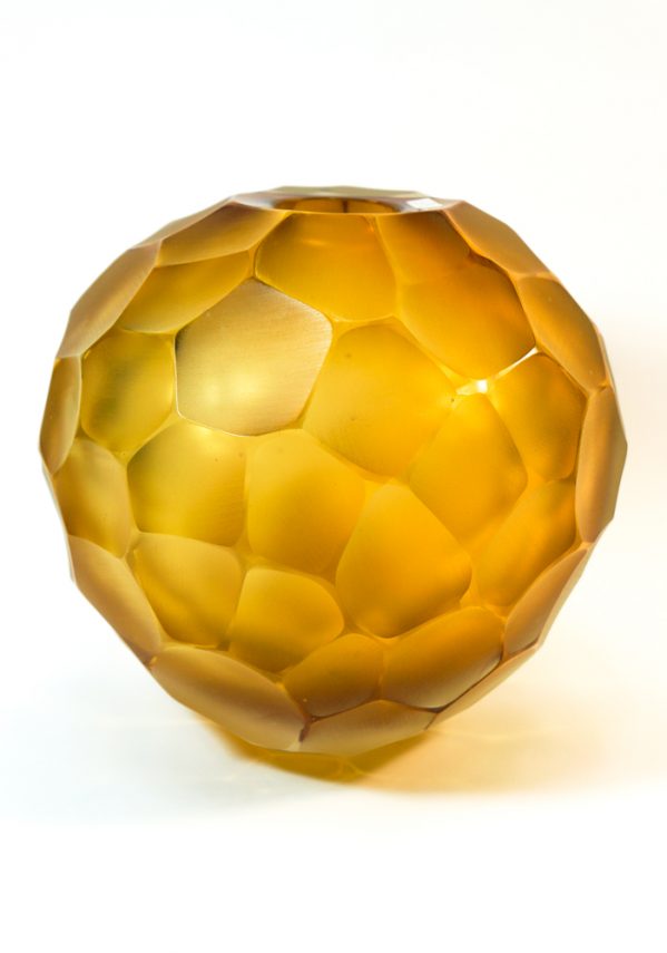 Armony - Exclusive Murano Glass Vase Engraved Amber