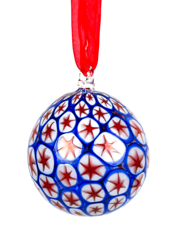 Xmas Ball  With Murrina Millefiori Blue