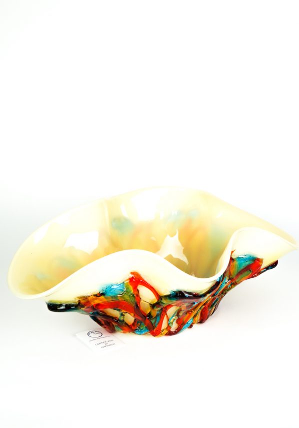 Carper - White Bowl - Made Murano Glass
