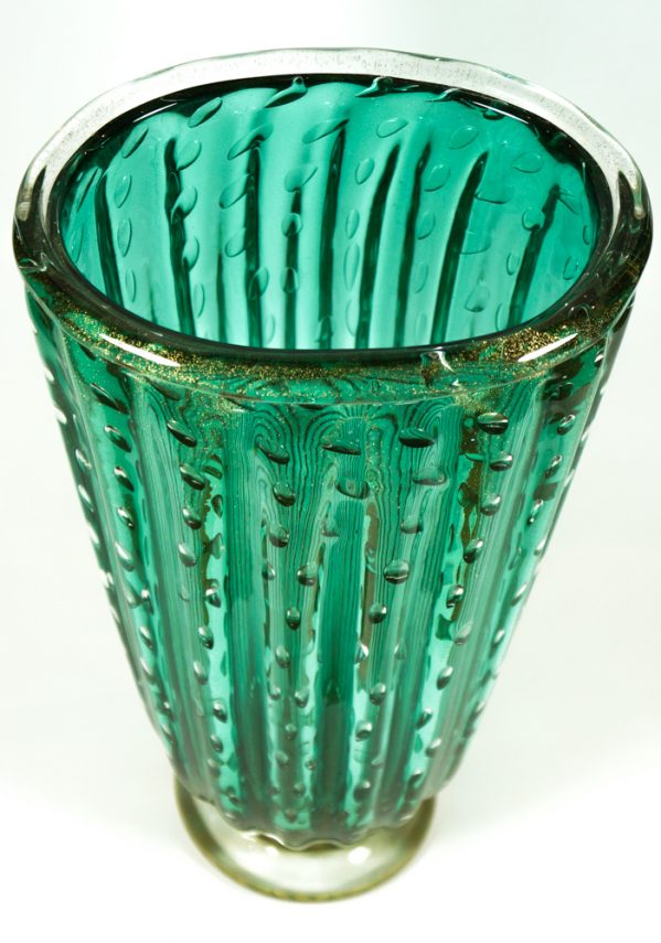 Smeraldo - Venetian Glass Vase Balloton  Emerald - Made Murano Glass