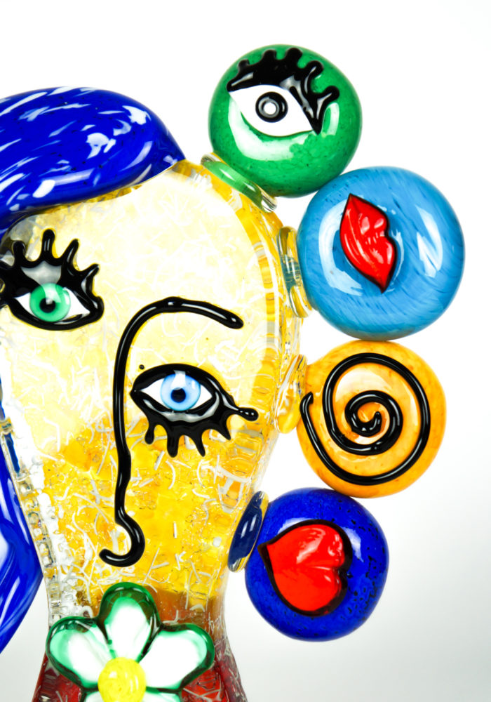Birikina Tribute To Pablo Picasso Pop Art Glass Sculpture Made