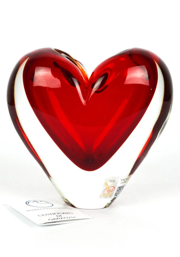 Heart Red Sculpture - Made Murano Glass