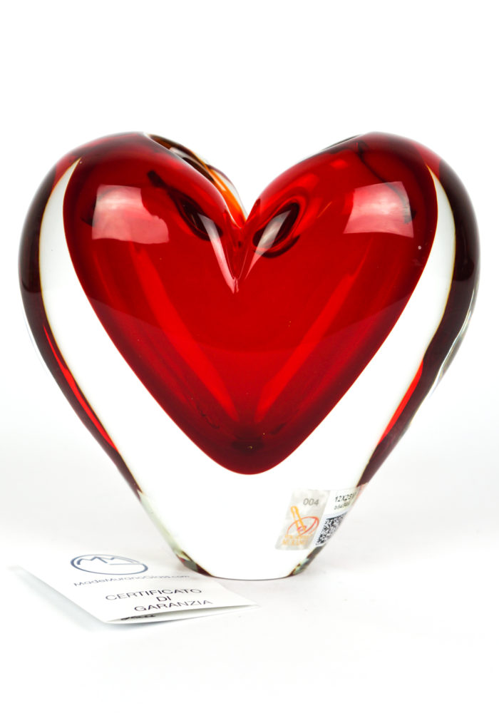 Heart Red Sculpture – Made Murano Glass