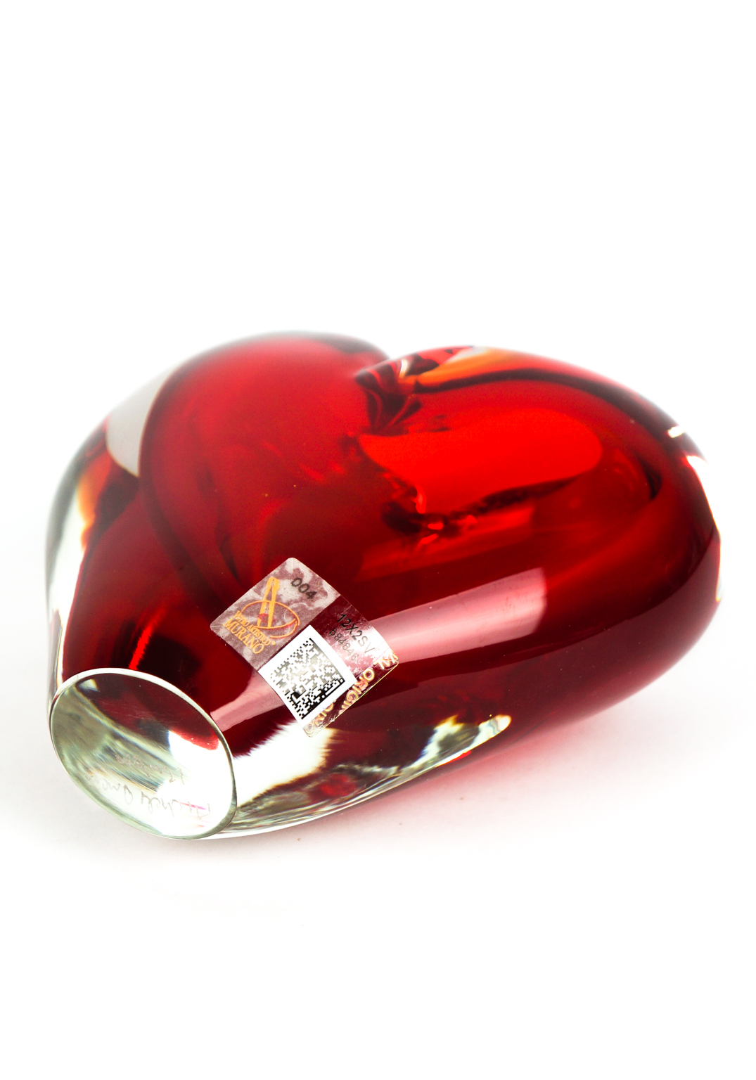 Heart Red Sculpture - Made Murano Glass