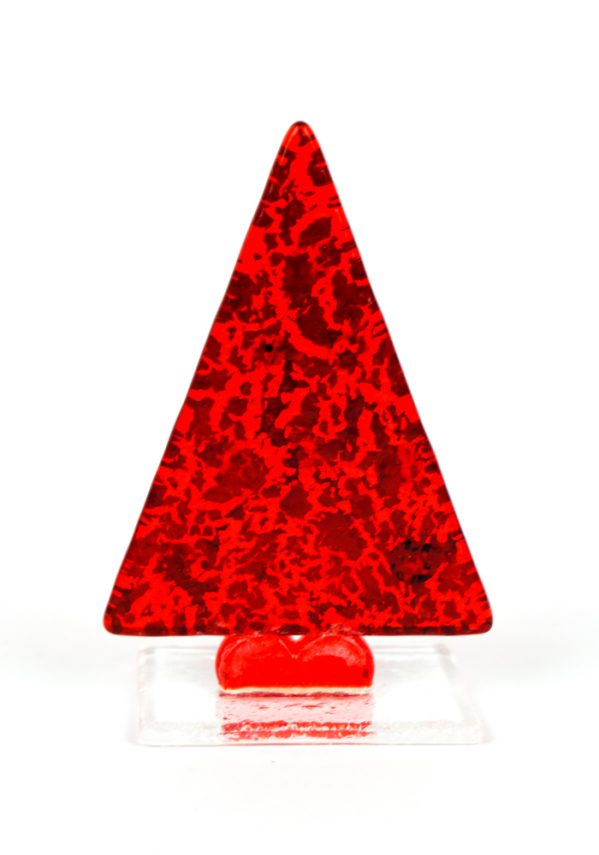 Red Christmas Tree With Murrina And Gold - Murano Glass Ornaments