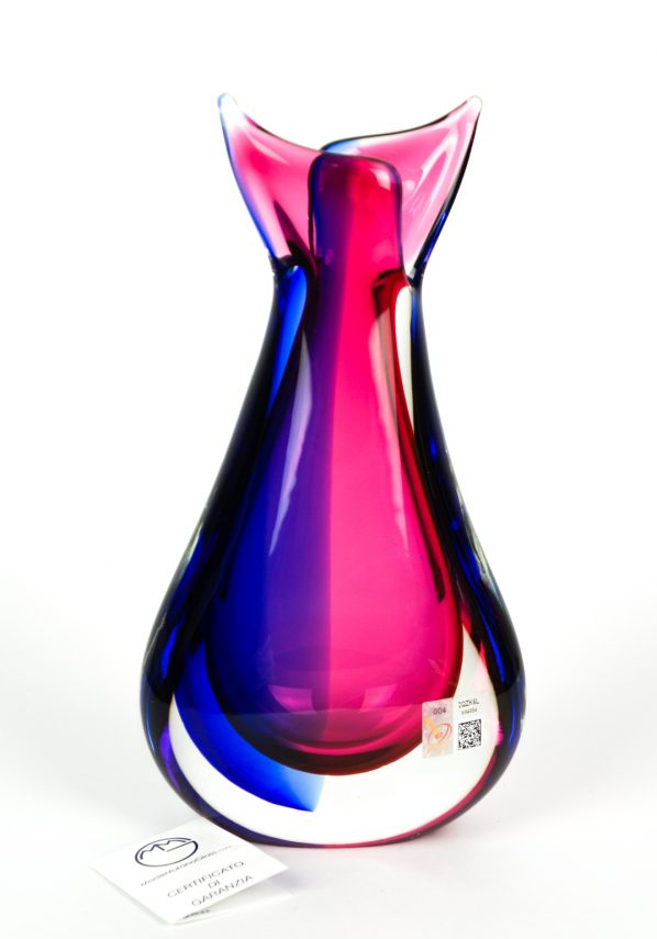 Flash - Vaso Sommerso Rubino Blu - Made Murano Glass