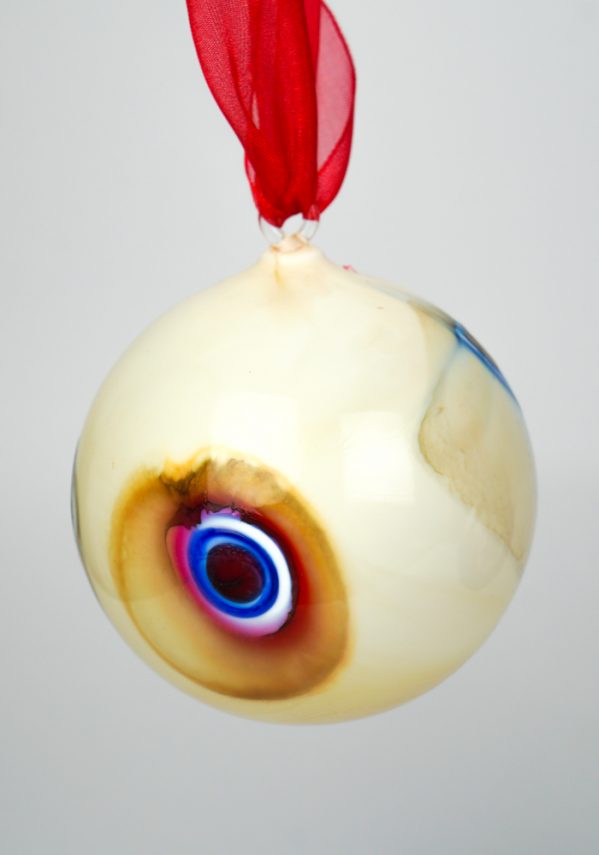 3 Xmas Balls In Venetian Blown Glass