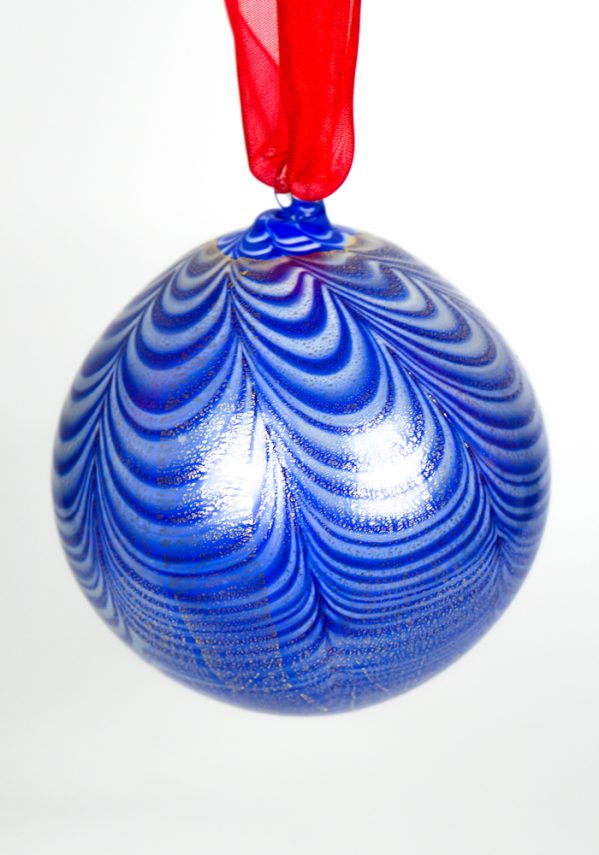 3 Christmas Balls In Venetian Blown Glass