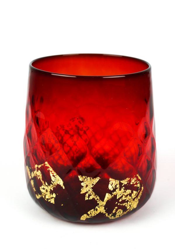 Luxury - Set Of 6 Drinking Glasses Red Tumbler - Made Murano Glass