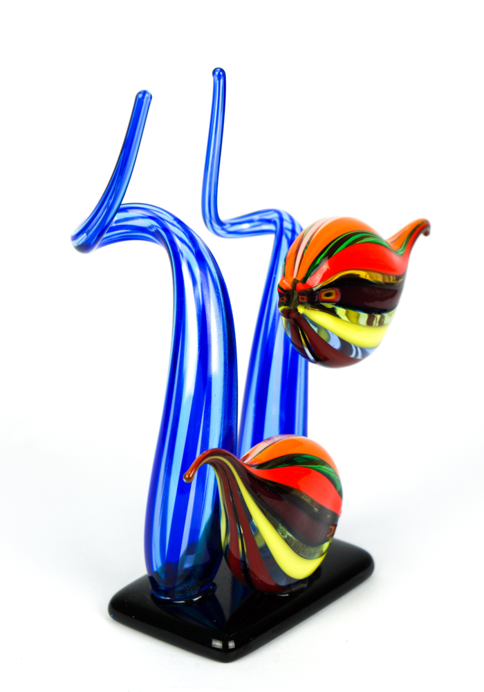 Aquarium 2 Murano Tropical Fish Made Murano Glass