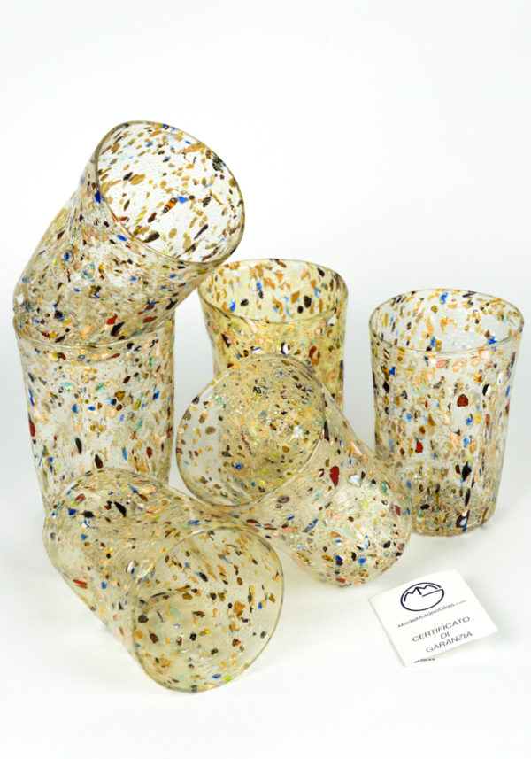 New Foundland - Set Of 6 Drinking Glasses - Made Murano Glass