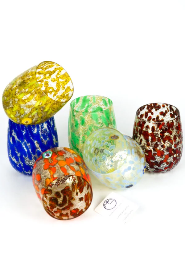 Elba - Set Of 6 Drinking Glasses Tumbler - Made Murano Glass