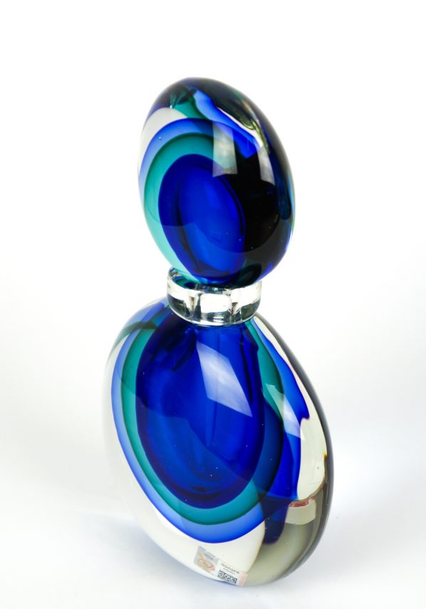 Living - Bottiglia Porta Profumo Con Tappo Sommerso - Made Murano Glass