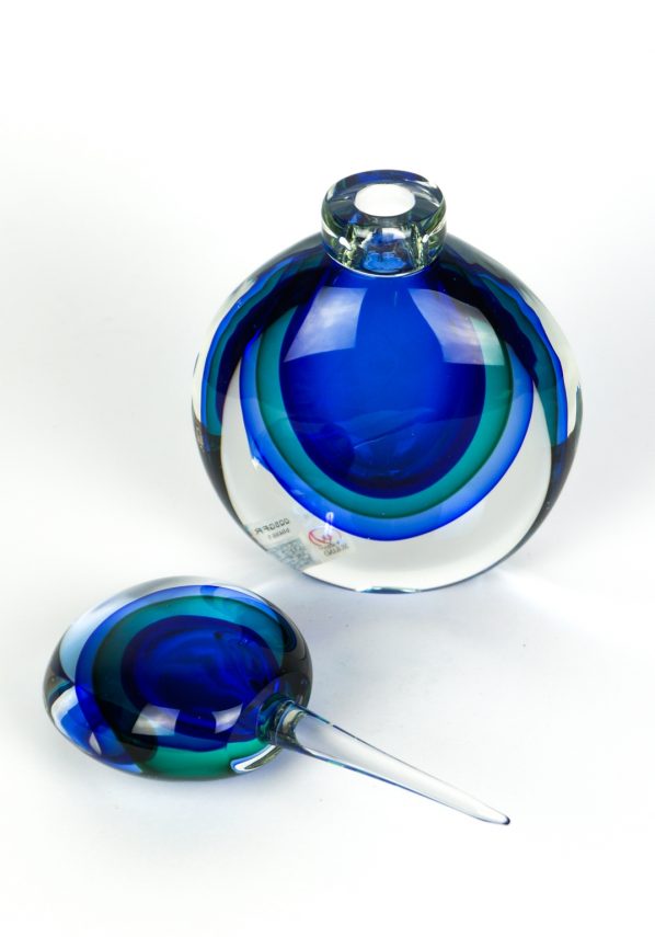 Living - Bottiglia Porta Profumo Con Tappo Sommerso - Made Murano Glass