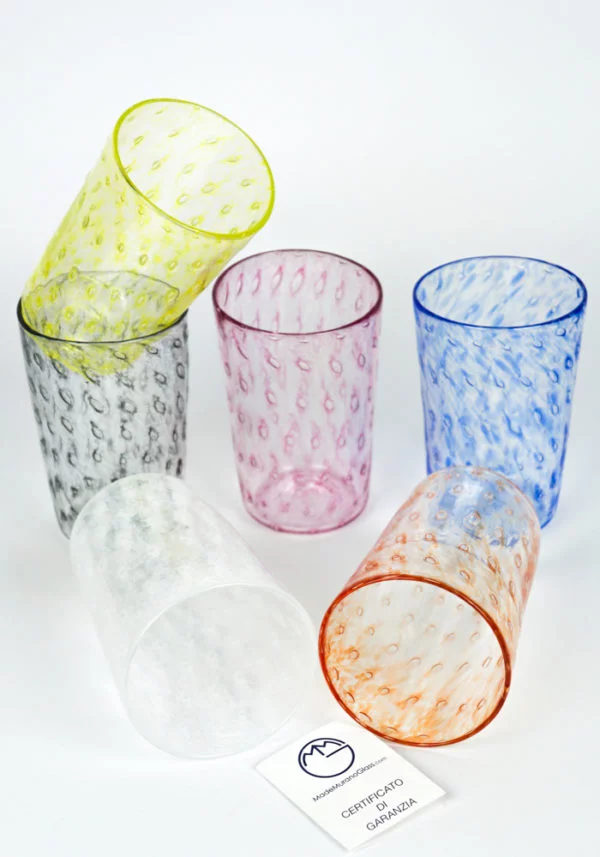 Lipari - Set Of 6 Drinking Glasses - Made Murano Glass