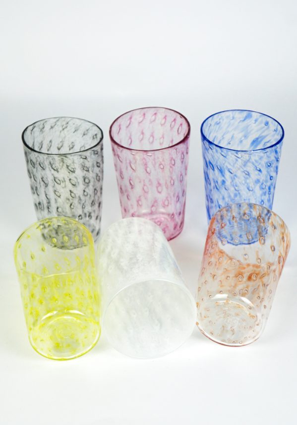 Lipari - Set Of 6 Drinking Glasses - Made Murano Glass